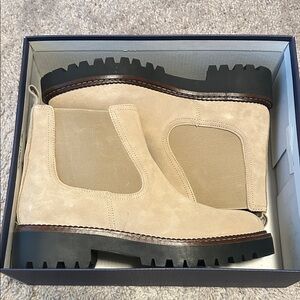 Caslon Cream Suede Ankle Boots